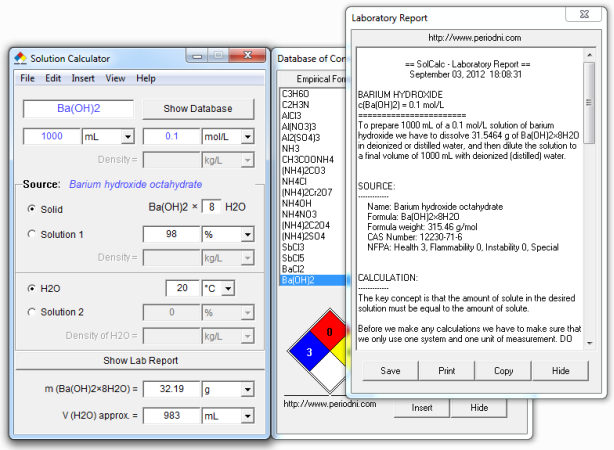 Solution Calculator