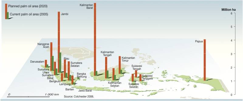 Oil palms in Indonesia till 2020